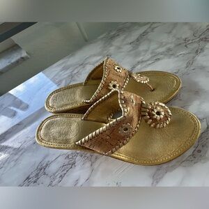 Jack Rogers Classic Marbella Wedges Cork/Gold 8